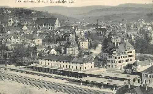 Gmünd Austria Bahnhof panorama vom St. Salvator 1912