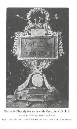 Que l`on venere dans l`eglise de Sainte Croix de Jerusalem - partie de l`inscription de la vraie Croix