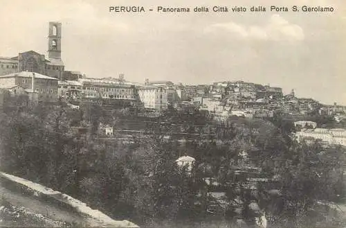Perugia panorama della Citta visto dalla Porta S. Gerolamo