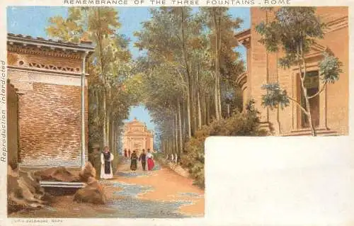 Roma (Rome) litho remembrance of the three fountains