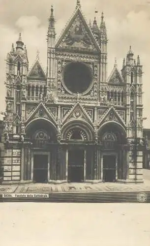 Siena facciata della Cattedrale cartolina vera fotografia