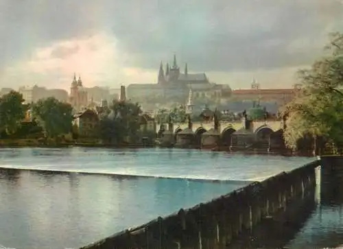 Czech Republic Praha view of the Prague Castle and Mala Strana Quarter