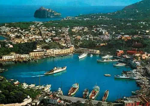 Italy Campania veduta aerea il porto il castello