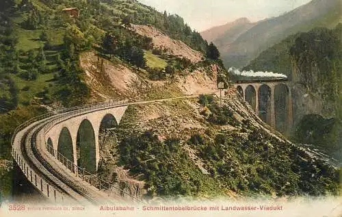 Switzerland Albulabahn Schmittentobelbrucke