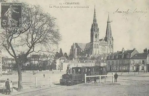 France carte d`autrefois Chartres la place Chatelet