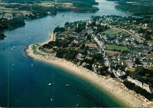 France Benodet (Finistere) La grande plage & l'entree de la riviere vue aerienne