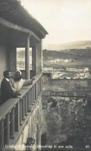 Firenze - Certosa - Chiostro di una cella cartolina vera fotografia
