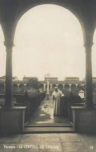 Firenze - Certosa - Il Chiostro cartolina vera fotografia