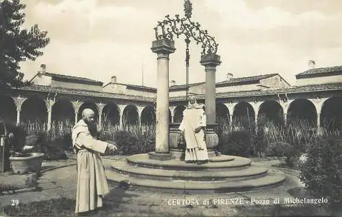 Firenze - Certosa - Pozzo di Michelangelo Publicita Liquore Val d`Ema del P. P. Cerosini cartolina vera fotografia