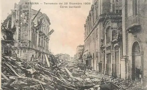 Messina terremoto earthquake disaster 1908 (trimmed postcard)