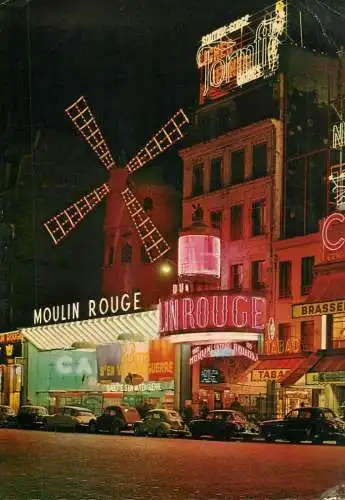 France Paris Moulin Rouge vue nocturne