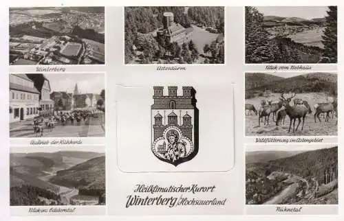 Winterberg fold out multi views inside postcard