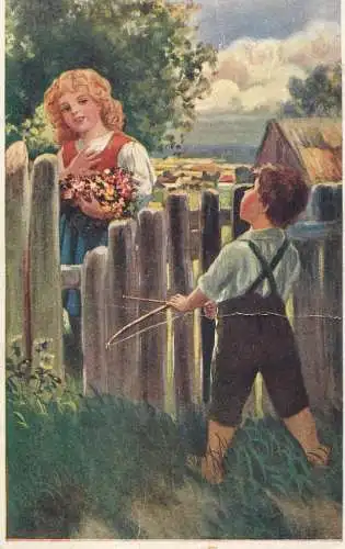 Artist V. Honza children couple