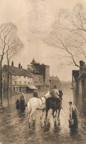 Scenic postcard with horses 1914