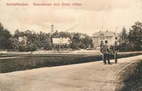 Saltsjobaden Samskolan och Gula villan (crease damage) 1909