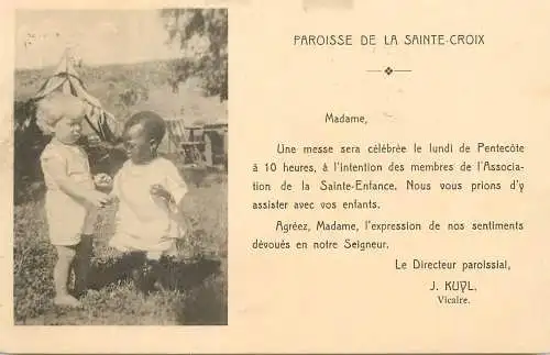 Belgium paroisse de la Sainte Croix Sainte Enfance Pentecote vicaire