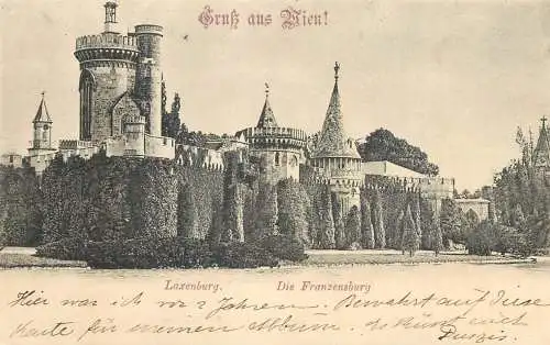AK Wien gruss aus Laxenburg die Franzensburg 1899