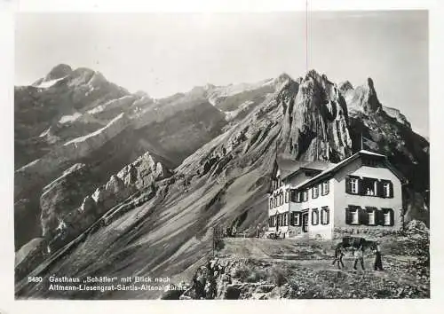 Switzerland Gasthaus "Schafler" mit Blick nach Altmann-Liesengrat-Santis