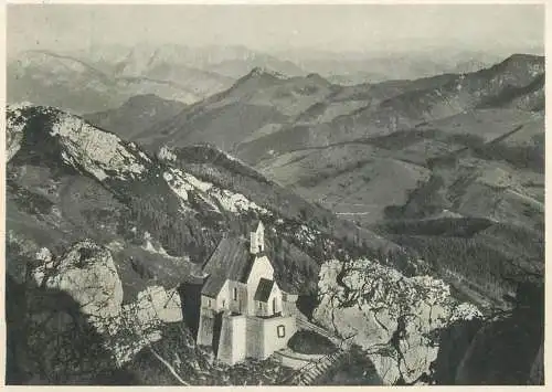Germany Wendelstein Kircherl mit Wildem Kaiser general view