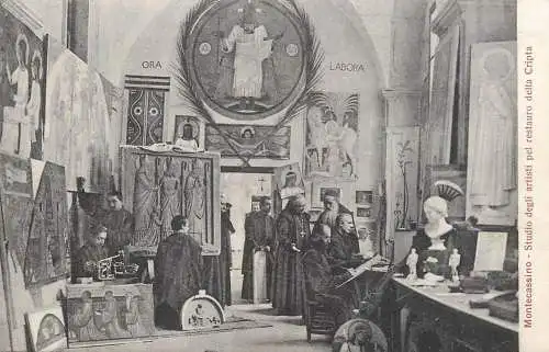 Italia Frosinone Montecassino studio degli artisti pel restauro della Cripta