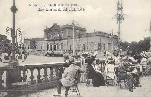 Italia Rimini stabilimento balneare visto dalla loggia del Grand Hotel
