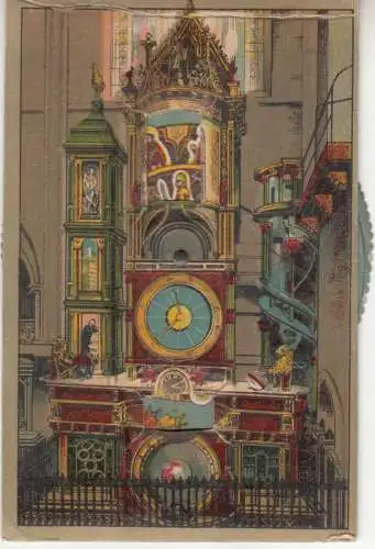Strasbourg horloge astronomique mechanical postcard