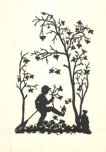 German illustrator Alice Staudacher-Voit children silhouette postcard
