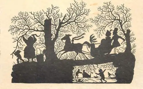 Vintage silhouette pictorial card