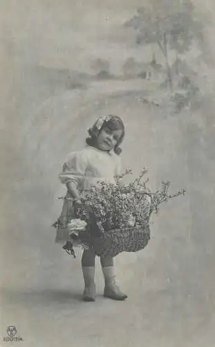 Children scenes & landscapes greetings postcard 1913