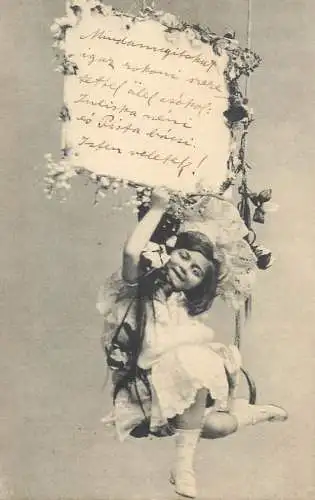 Children scenes & landscapes greetings postcard 1907 Hungary