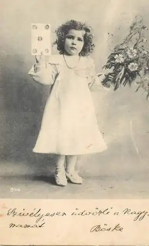 Children scenes & landscapes greetings postcard 1905 Hungary