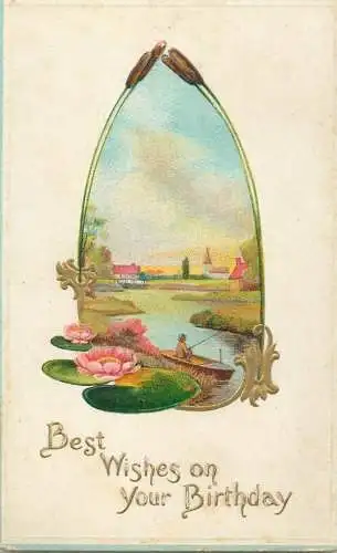 Birthday greetings art nouveau 1912
