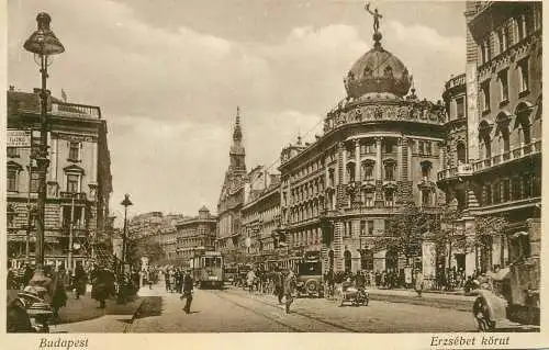 Hungary Budapest Erzsebet korut tramway