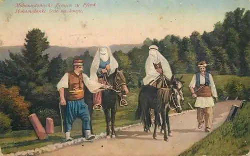 AK Mohamedanische Frauen zu Pferd