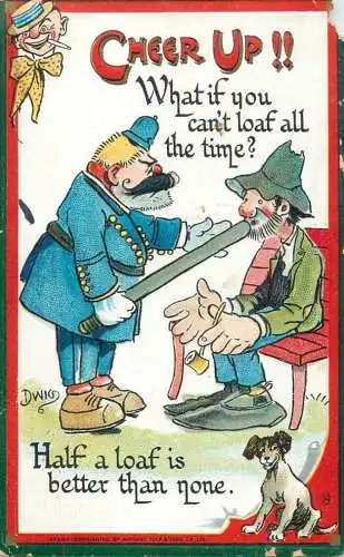 Cheer Up! Raphael Tuck greetings postcard caricature