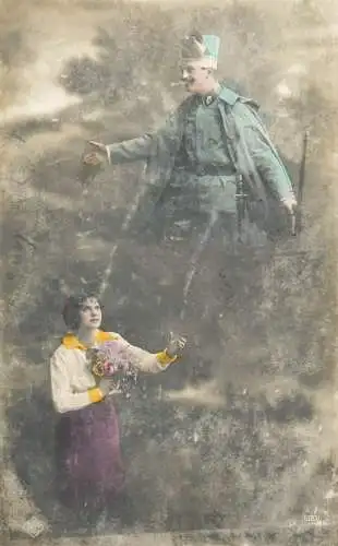 Military lover ww1 greetings postcard