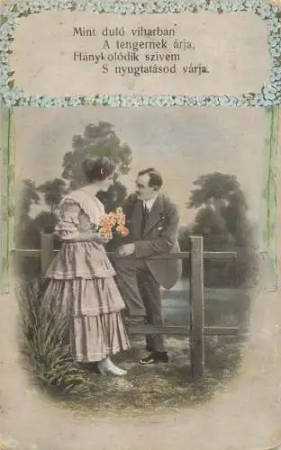 Romantic couple lovers Hungary 1918