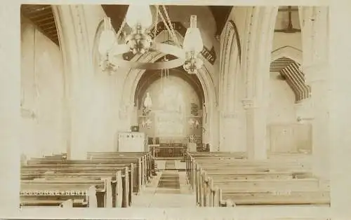 Kirby church interior photographic postcard