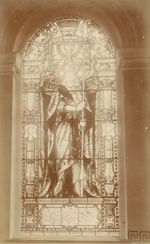 Stained Glasses Holy Grail Church interior photographic postcard