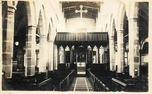 Church interior photographic postcard