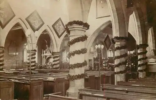 Church interior photographic postcard