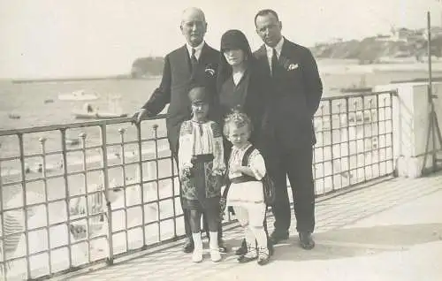 Saint Jean de Luz Romanian tourists souvenir carte foto 1927