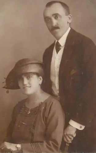Romania photographic postcard Kolozsvar 1922 couple souvenir