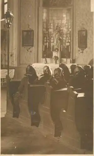 Photographic postcard church interior