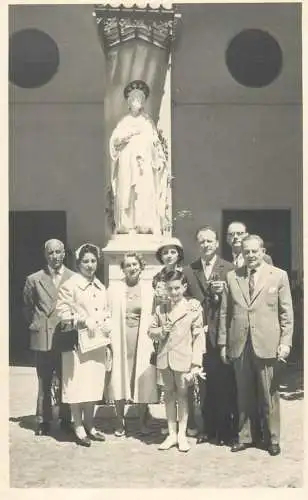 Photographic postcard family souvenir Roma 1958