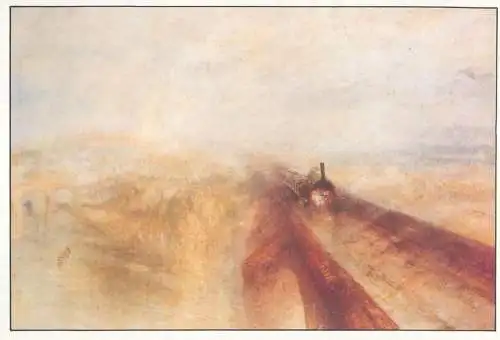 Painting postcard Joseph Mallord Turner Regen Dampf und Geschwindigkeit