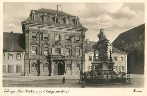 Germany Erlangen Altes Rathaus und Kriegerdenkmal