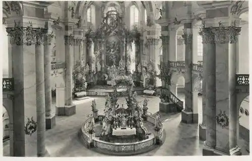 Germany Bad Staffelstein Basilika Vierzehnheiligen Gnaden-Hochaltar und Brunnen Inneres