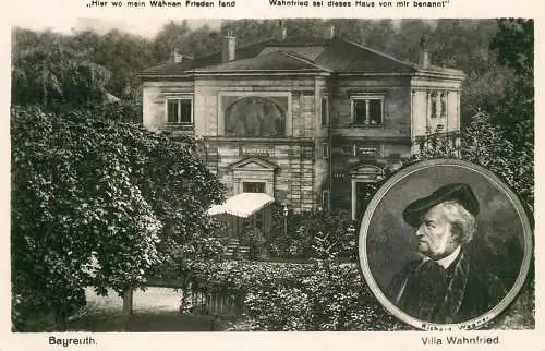 Germant Bayreuth Villa Wahnfried & Richard Wagner portrait