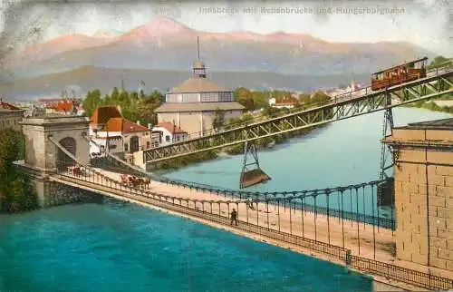 Bridge pont Brucke Innsbruck mit Kettenbrucke